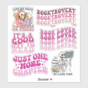 Groovy Pink Book Lover & Reading Pack von Vinyl Aufkleber