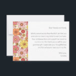 Groovy Pink Floral Brautparty Custom Message Dankeskarte<br><div class="desc">Retro Boho Pink Gelb Blumengroovy Brautparty Custom Dankeschön Card mit Custom Message</div>
