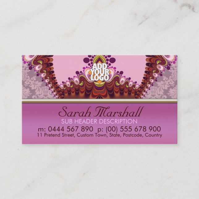 Groovy Pink Goddess Fashion Business Card Visitenkarte (Vorderseite)