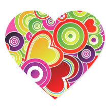 Groovy Pink Heart Sticker