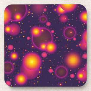 Groovy Pink Lila und gelb leuchtend Blase Abstr. Untersetzer