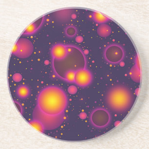 Groovy Pink Purple and Yellow Glowing Bubble Abstr Untersetzer