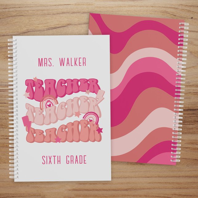 Groovy Pink Retro Teacher Planer (Von Creator hochgeladen)