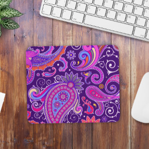 Groovy Pink und Lila Paisley Mousepad