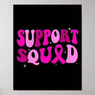 Groovy Pink Warrior Brustkrebs Aufklärungsunterstü Poster