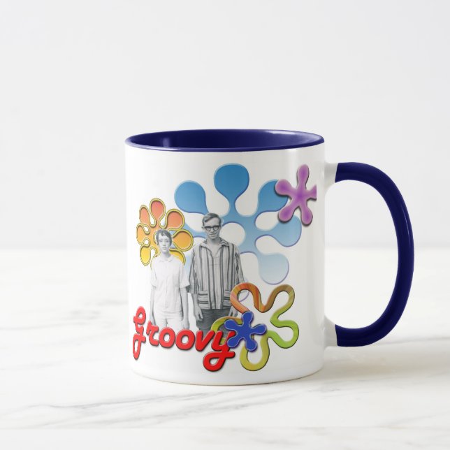 Groovy Pop-Kunst-Tasse mit Acent Blume Tasse (Rechts)