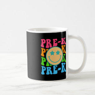 Groovy Pre-K Vibes Face Retro Lehrer Kids Back T Kaffeetasse