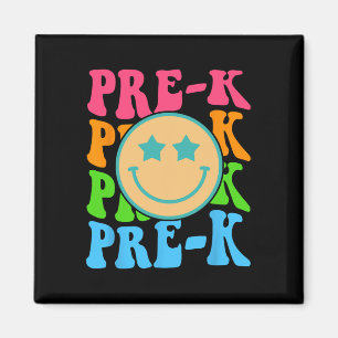 Groovy Pre-K Vibes Face Retro Lehrer Kids Back T Magnet