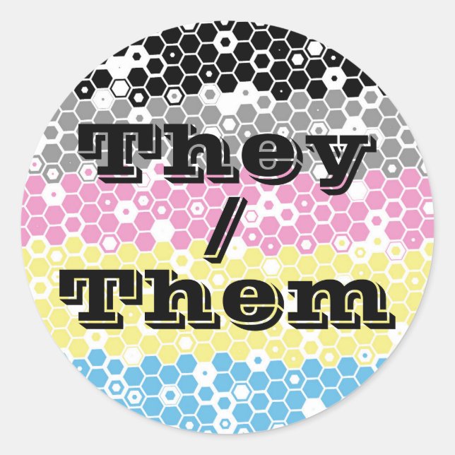 Groovy Pronoun Polygender Pride Flag Runder Aufkleber (Vorderseite)
