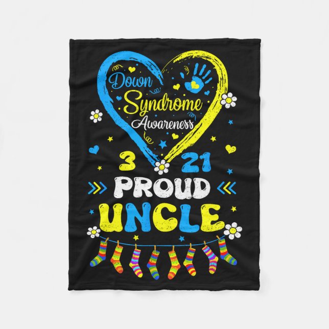 Groovy Proud Down Syndrome Uncle Awareness Matchin Fleecedecke (Vorderseite)
