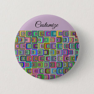 Groovy Psychedelic Hippie-Stil Thunder_Cove Button