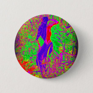 Groovy Psychedelic lila Hippie-Meerjungfrau Button