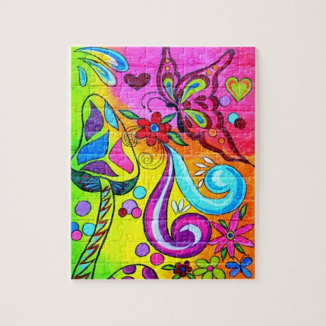 groovy psychedelic magic mushrooms puzzle (Vertikal)