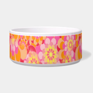 Groovy Psychedelic Pink Orange Hippy Blume Napf