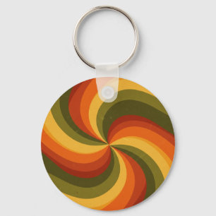Groovy Psychedelic Swirl Print Schlüsselanhänger