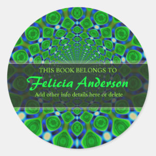 Groovy Psychedelic Trippy Art Book Label Sticker