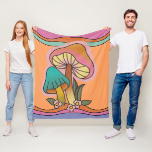 Groovy psychedelischer Pilz 60er Hippie Retro Fleecedecke