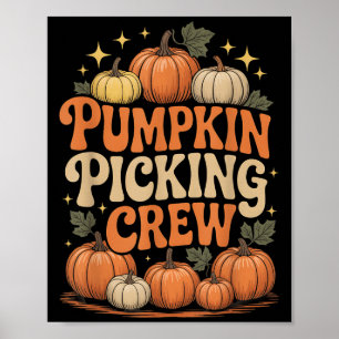 Groovy Pumpkin Cking Crew passende Familien-Herbst Poster