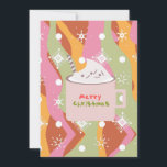 Groovy Pumpkin Spice Campfire Tasse Karte<br><div class="desc">Weihnachtskarte mit Groovy Vibe</div>