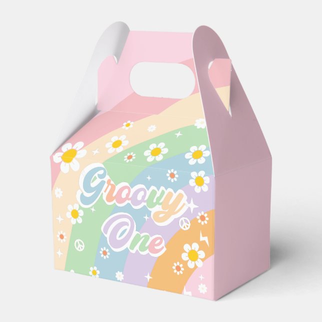Groovy Rainbow Birthday Party Fevor Box Geschenkschachtel (Vorderseite)