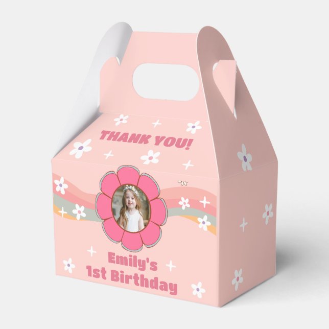 Groovy Rainbow Birthday Party Fevor Box Geschenkschachtel (Vorderseite)