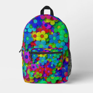 Groovy Rainbow Blume Bedruckter Rucksack
