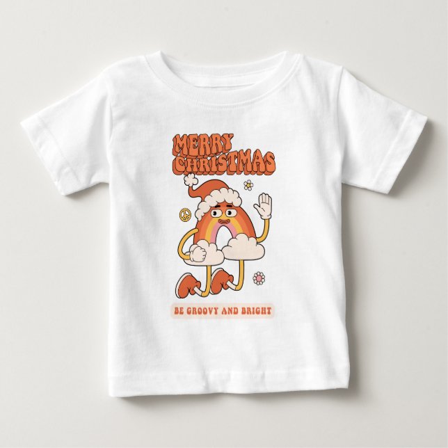 Groovy Rainbow Christmas - Sei hell und fröhlich Baby T-shirt (Vorderseite)