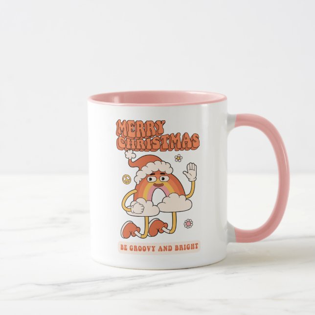 Groovy Rainbow Christmas - Sei hell und fröhlich Tasse (Rechts)