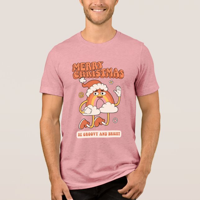 Groovy Rainbow Christmas - Sei hell und fröhlich Tri-Blend Shirt (Vorderseite)