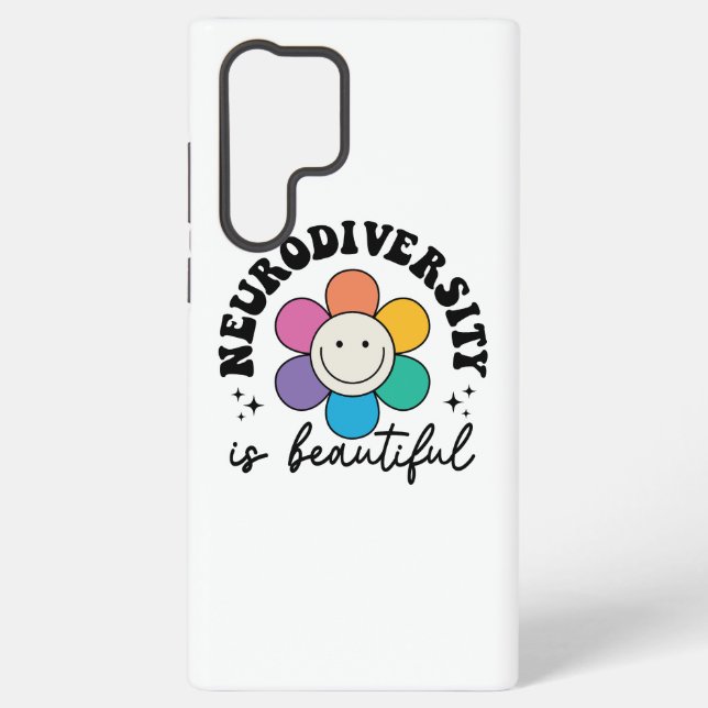 Groovy Rainbow Smiley Flower Neurodiversity Samsung Galaxy Hülle (Rückseite)