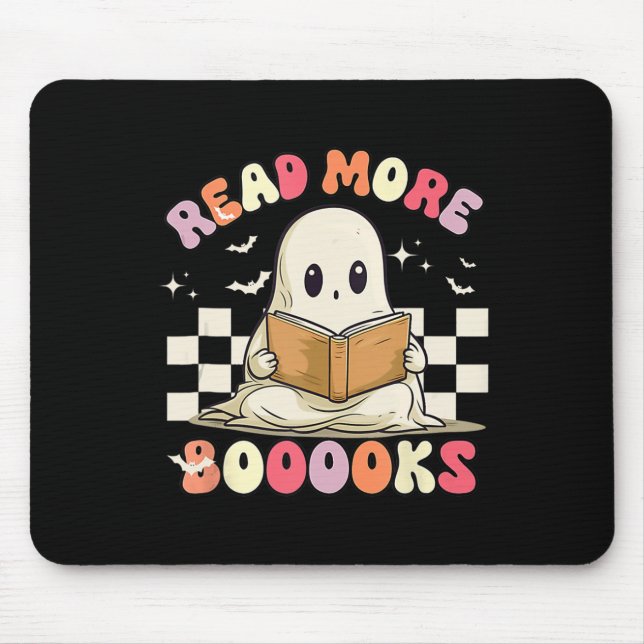 Groovy Read more Bücher Niedlich Ghost Boo Funny H Mousepad (Vorne)