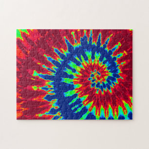 Groovy Red and Navy Blue Gefärbte Krawatte Spiral