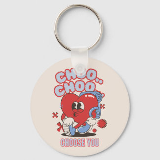 Groovy Red Heart Choo Wählen Sie eine Wahl Schlüsselanhänger