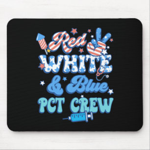 Groovy Red White Pct Crew 4. Juli Mousepad