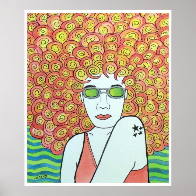 Groovy Redhead Ginger Girl Poster (Vorne)