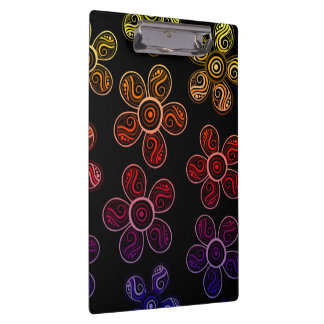 Groovy Regenbogen-Blumen-Entwurf Klemmbrett