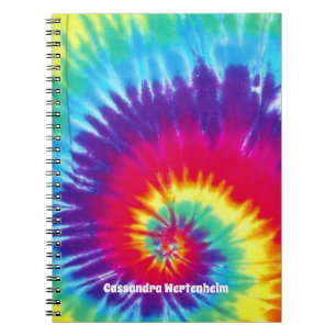 Groovy Regenbogen-gefärbte KrawatteHippie Notizblock