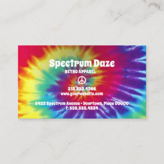 Groovy Regenbogen-gefärbte KrawatteHippie Visitenkarte