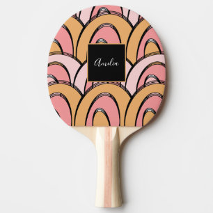 Groovy Regenbogen Muster Orange Pink Tischtennis Schläger
