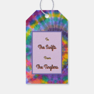 Groovy Regenbogen-Tie-Dye  Geschenkanhänger