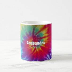 Groovy Regenbogen-Tie-Dye-Hippie Kaffeetasse