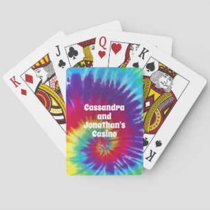 Groovy Regenbogen-Tie-Dye-Hippie Spielkarten