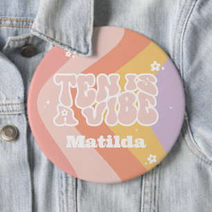 Groovy Regenbogen zehn ist eine vibe 60er Jahre Re Button
