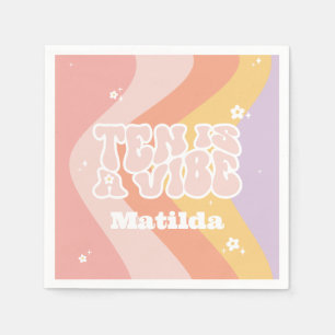 Groovy Regenbogen zehn ist eine vibe 60er Jahre Re Serviette