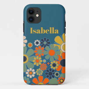 Groovy Retro 60er 70er Blumenmuster personalisiert Case-Mate iPhone Hülle