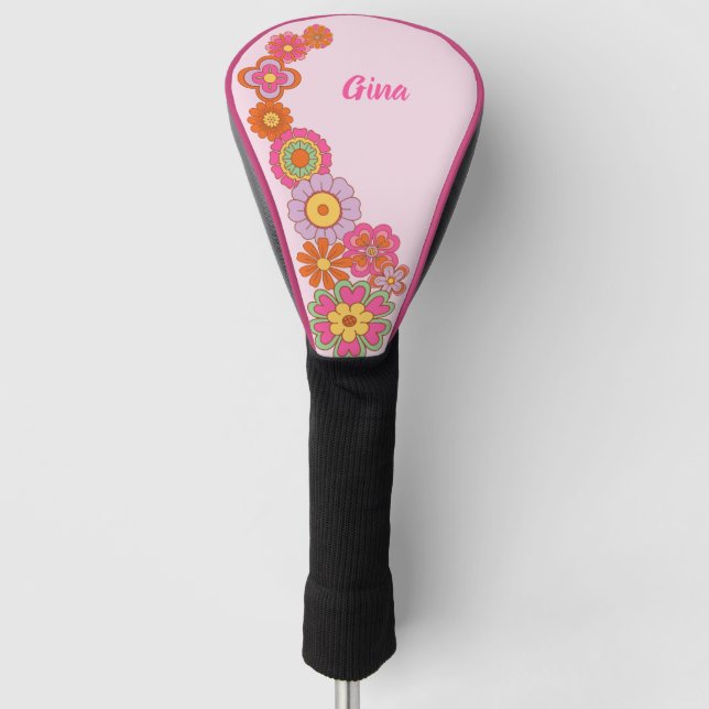 Groovy Retro 60er Hippie Golf Headcover (Vorderseite)