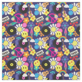 Groovy Retro 60er Hippie Pattern Stoff
