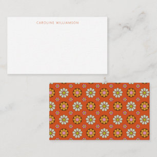Groovy Retro 60er Jahre Blumen Orange Pink Benutze Mitteilungskarte
