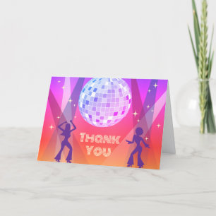 Groovy Retro 70er 80er Disco Dancing Party Dankeskarte
