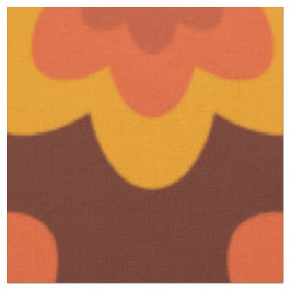 Groovy Retro 70er boho hippie Orange Blume Muster Stoff